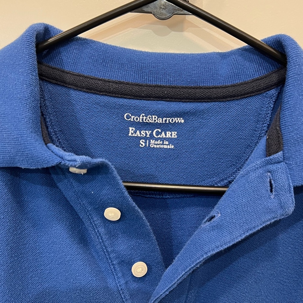 Croft & Barrow Easy Care Cotton/Poly Blend Classic Polo Shirt, Blue - Picture 7 of 8